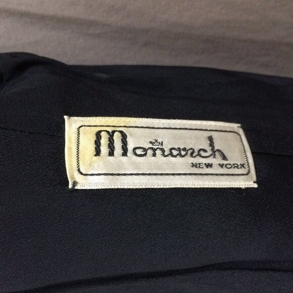 Vintage Monarch NY 1960s Short Boucle Blazer Jacket Black Union Label Lined S - Picture 2 of 8